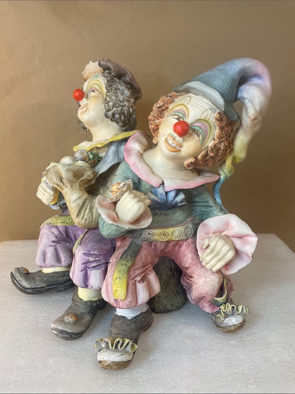 Hand-Painted Multicolor Clown Figurine Decorative Sculpture